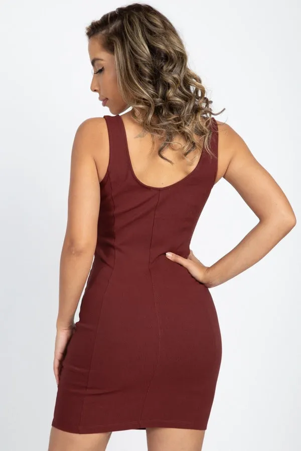 V Wire Sleeveless Mini Dress