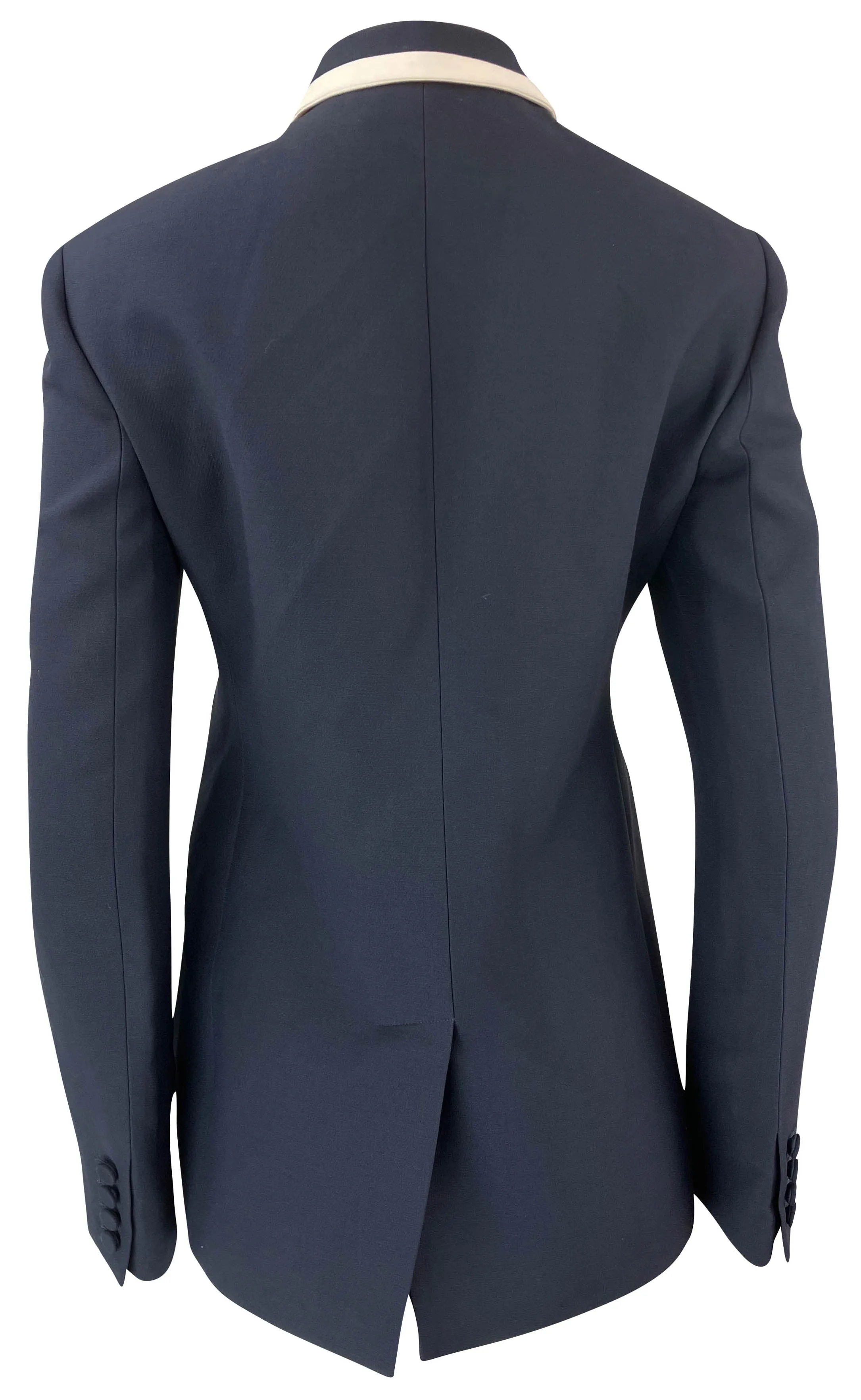 Valentino Wool-Silk Blend Blazer in Navy/Avorio