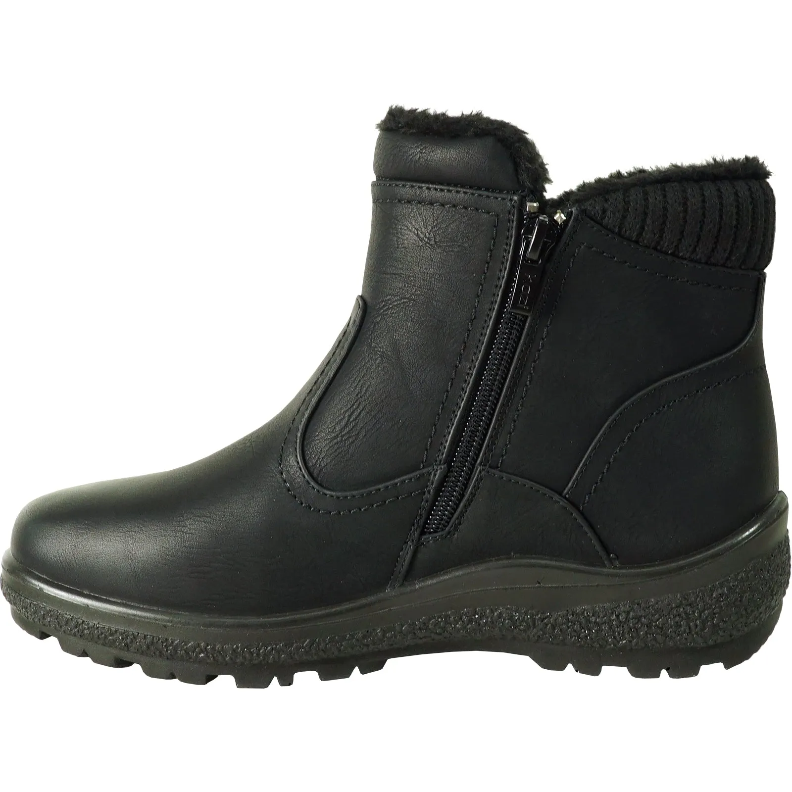 VANGELO Canada Women Boot OY2552 Ankle Winter Fur Casual Boot Black