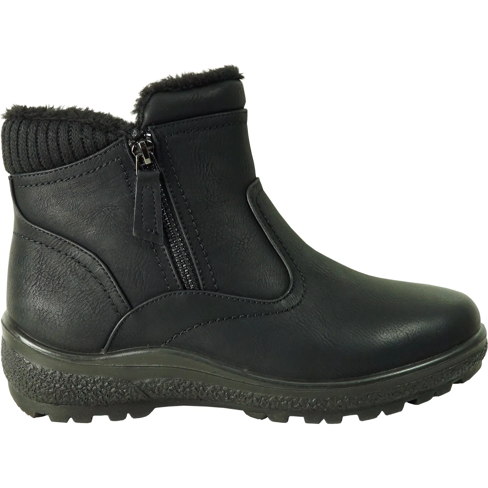 VANGELO Canada Women Boot OY2552 Ankle Winter Fur Casual Boot Black