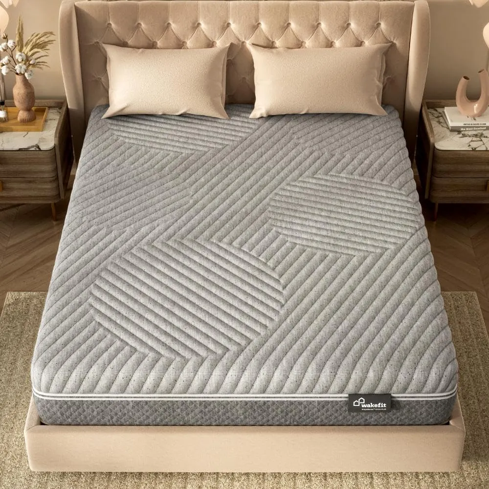 Wakefit Shapesense Orthopedic Plus Luxury Mattress 8-Inch King Size Mattress (78X72X8 Inches, Medium Soft, Space Grey) - Hr Foam