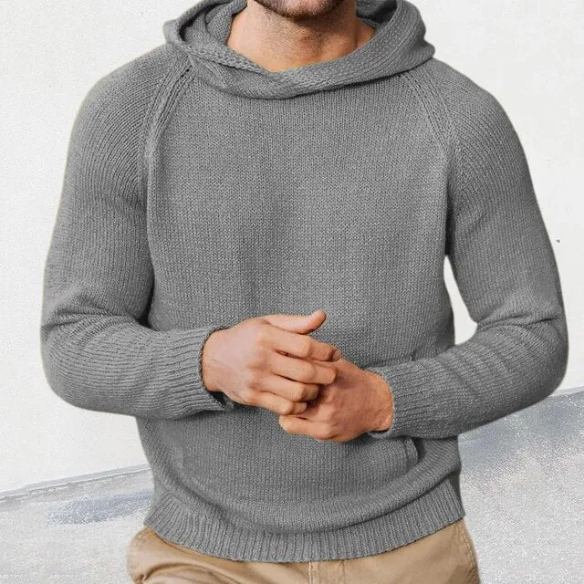 Wiaofellas Male Solid Knit Sweat-shirts Autumn Solid Long Sleeve Jumper Pullovers Men Clothing Winter Hoody Knitted Sweater Streetwear