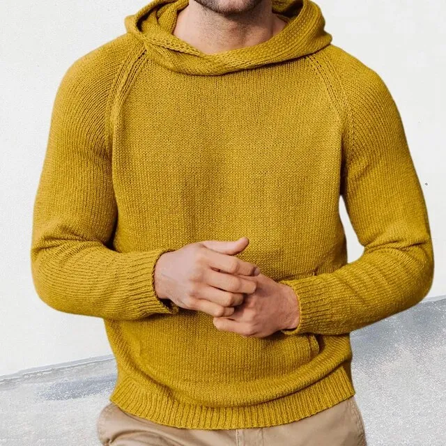 Wiaofellas Male Solid Knit Sweat-shirts Autumn Solid Long Sleeve Jumper Pullovers Men Clothing Winter Hoody Knitted Sweater Streetwear