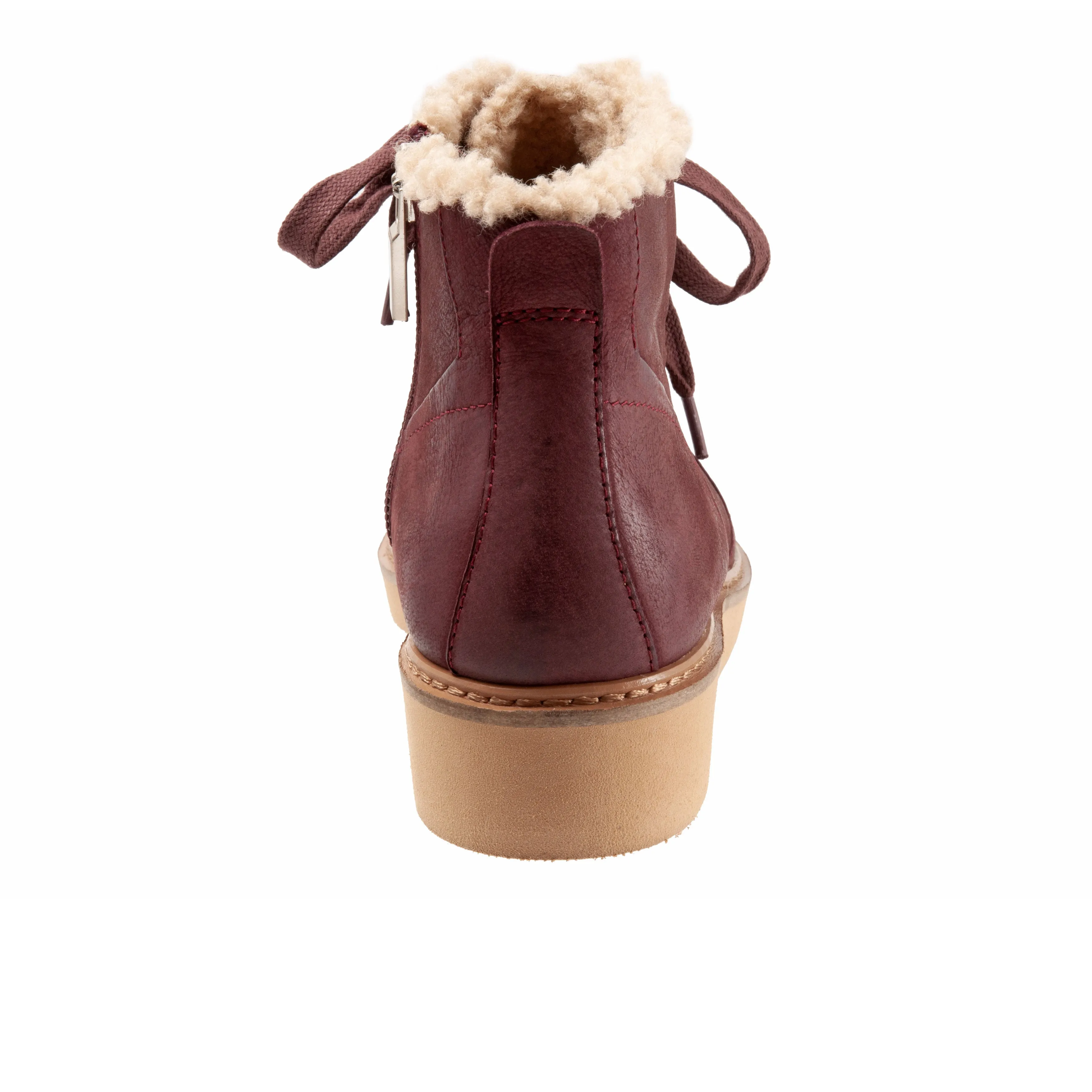 Wilcox Wine Lace up Ankle Boots with side zip