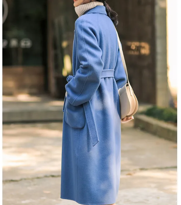 Winter Coat Handmade Long Warm Long Women Wool Coat Jacket 05122