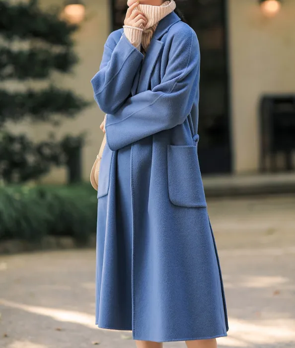 Winter Coat Handmade Long Warm Long Women Wool Coat Jacket 05122