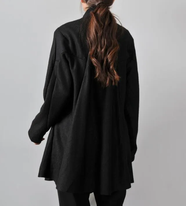 Women Cloak Coat Handmade Cardigan loose Women Wool Coat Jacket