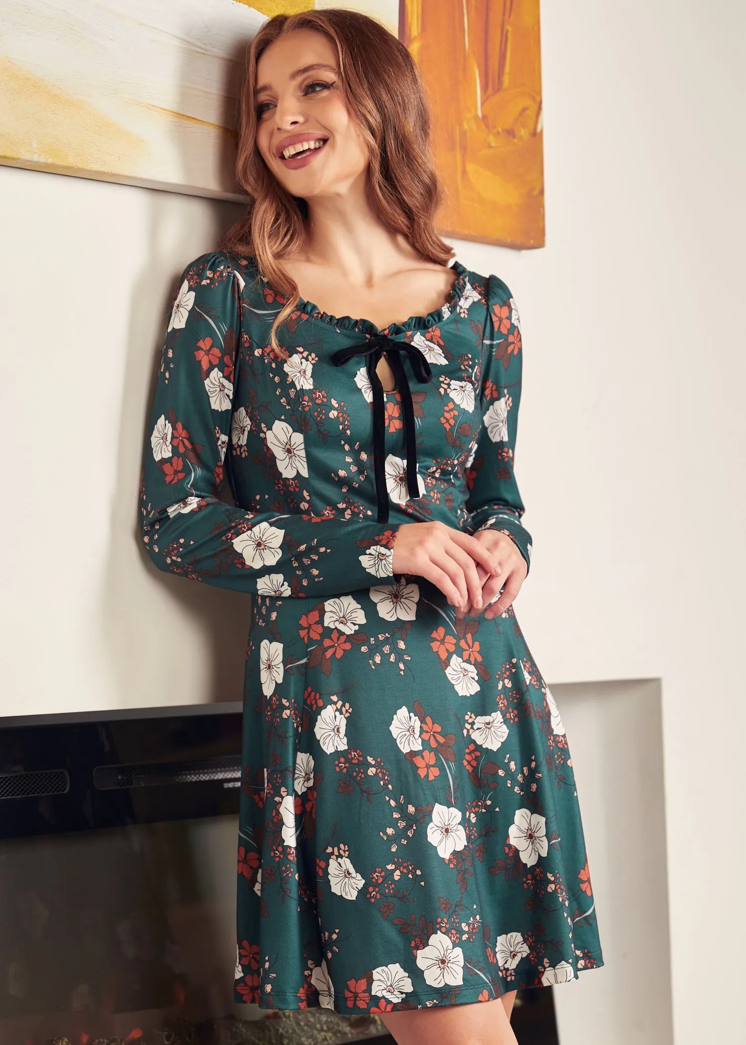 Woodstock Wanderer Scoopneck Fit & Flare Dress