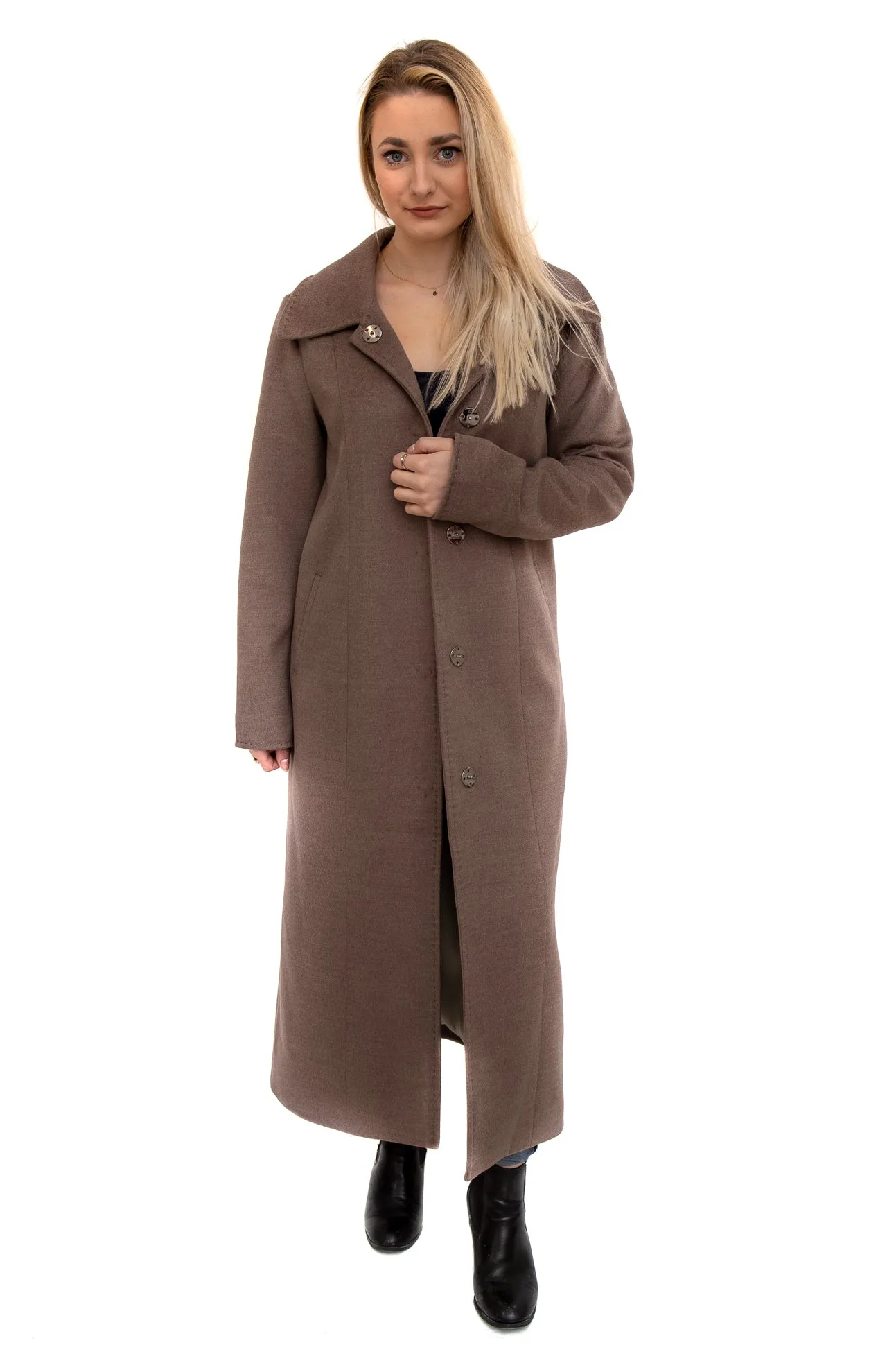 Wool Blend Coat Dark Camel