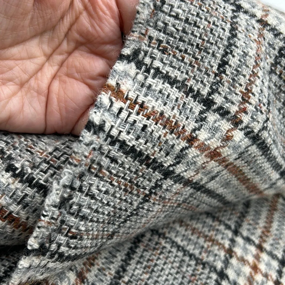 Wool Blend Coat Weight, Brown Plaid (WCW0229)