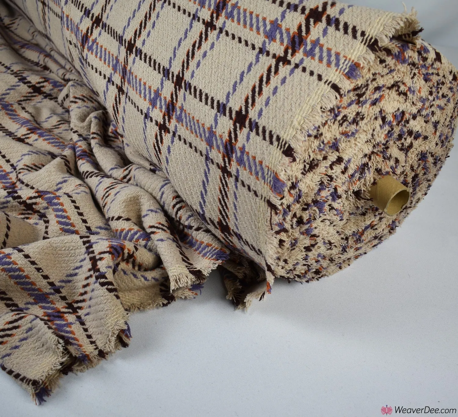 Wool Blend Fabric - Large Check - Beige