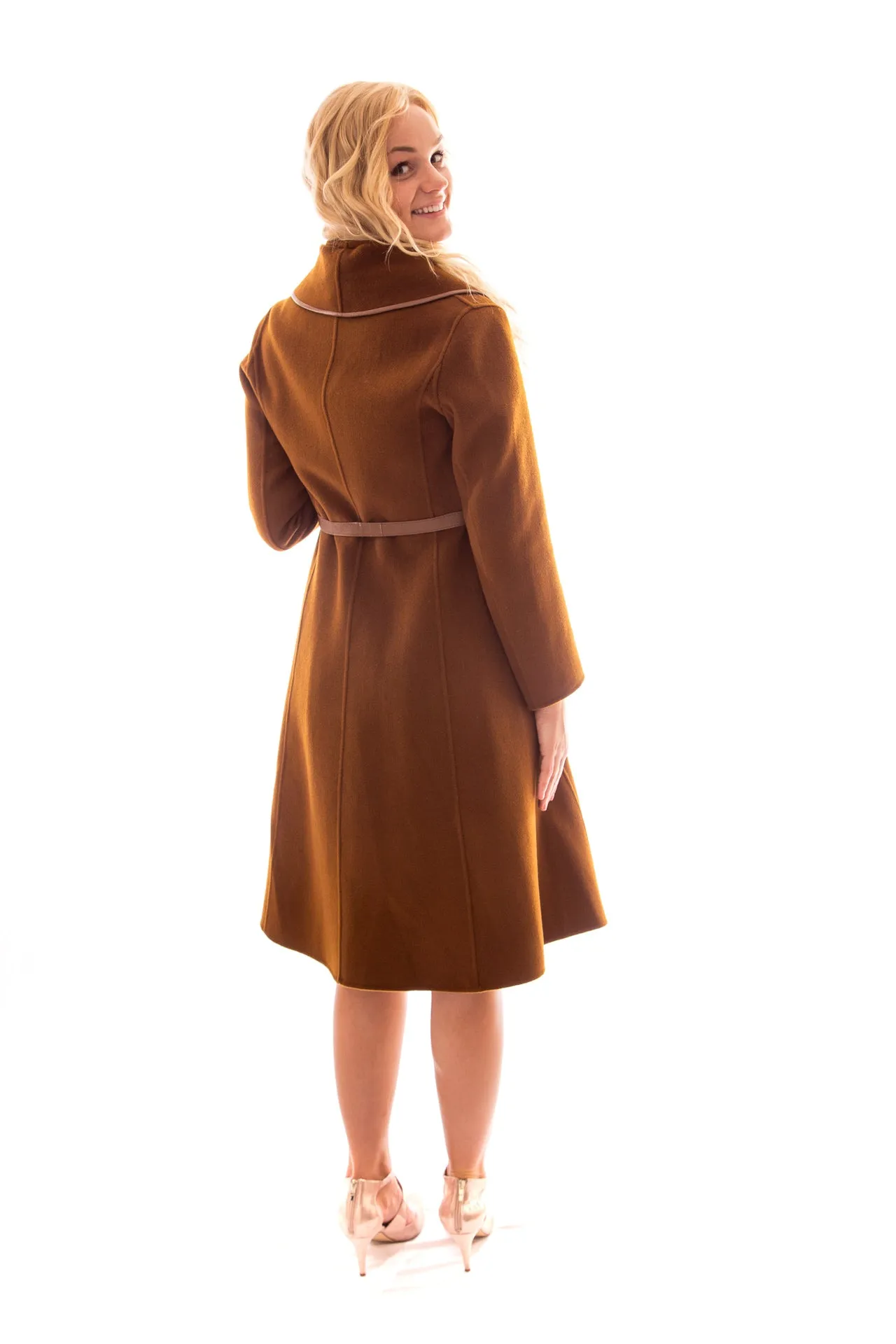 Wool Coat Camel & Navy