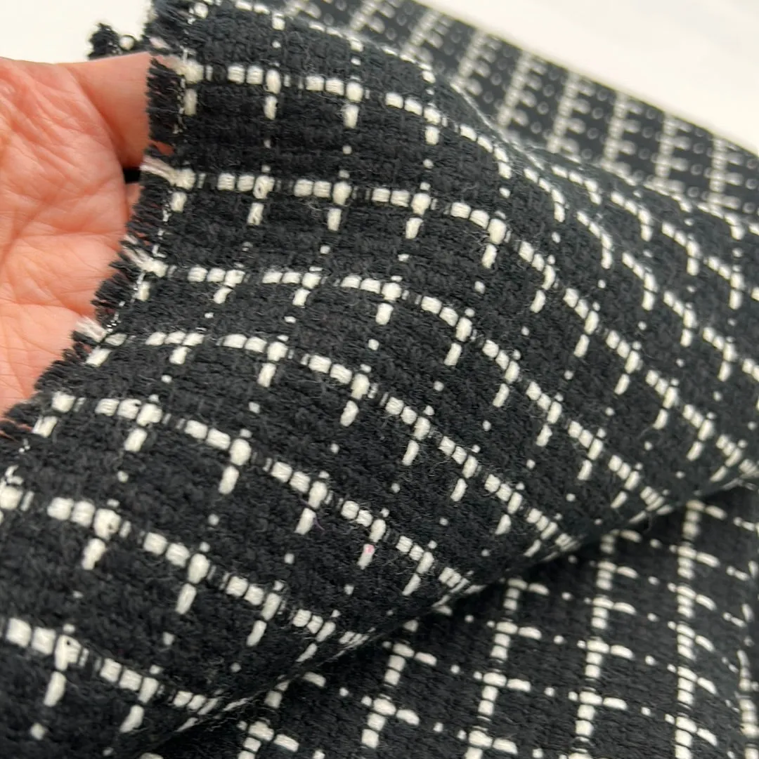 Wool Coat Weight, Black & White Check (WCW0212)