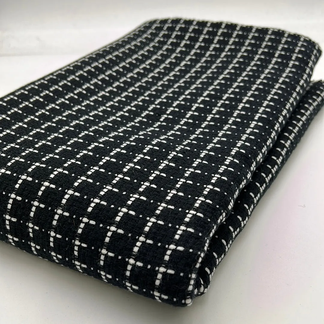 Wool Coat Weight, Black & White Check (WCW0212)