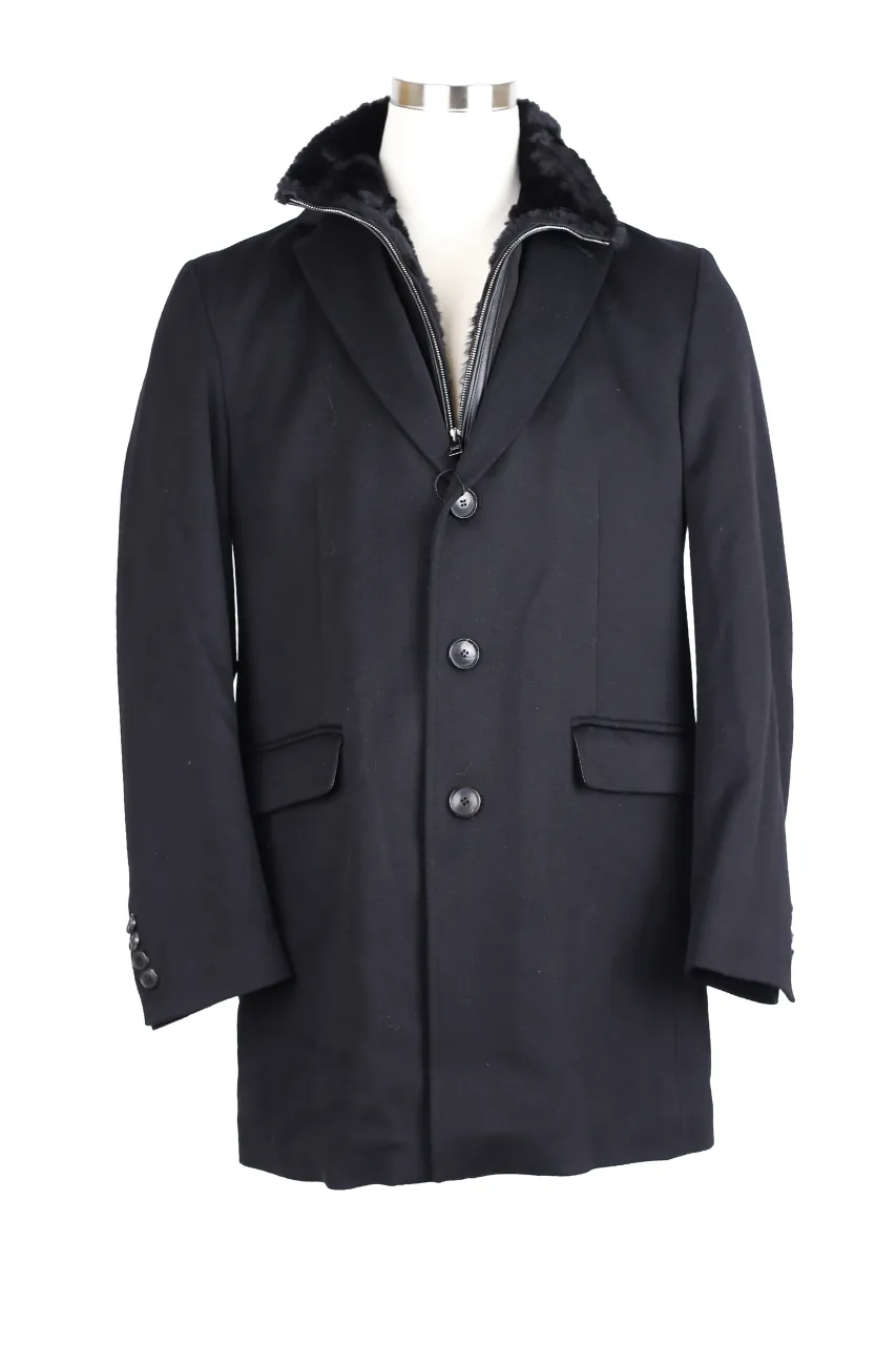 Wool Dress Coat w/ Removable Bib