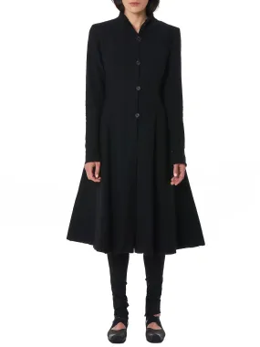 Wool-Linen Collarless Coat (CW102-WLC-BLACK)