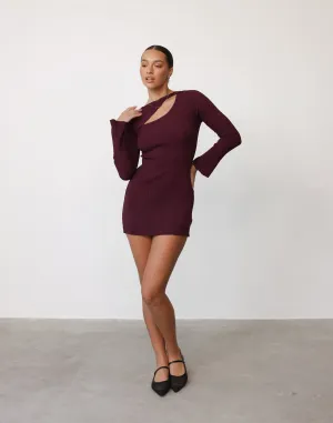 Yasmin Mini Dress (Plum)