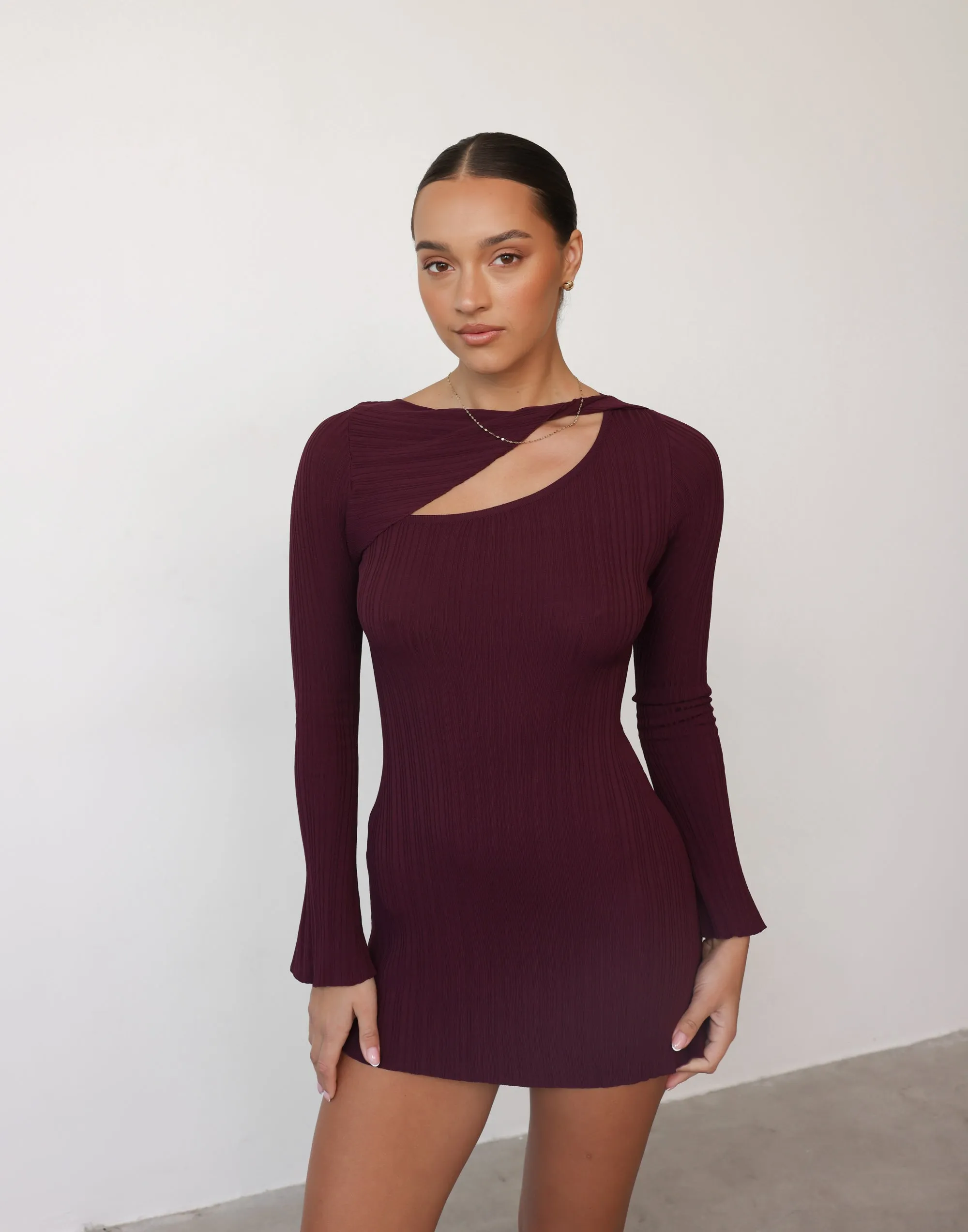 Yasmin Mini Dress (Plum)