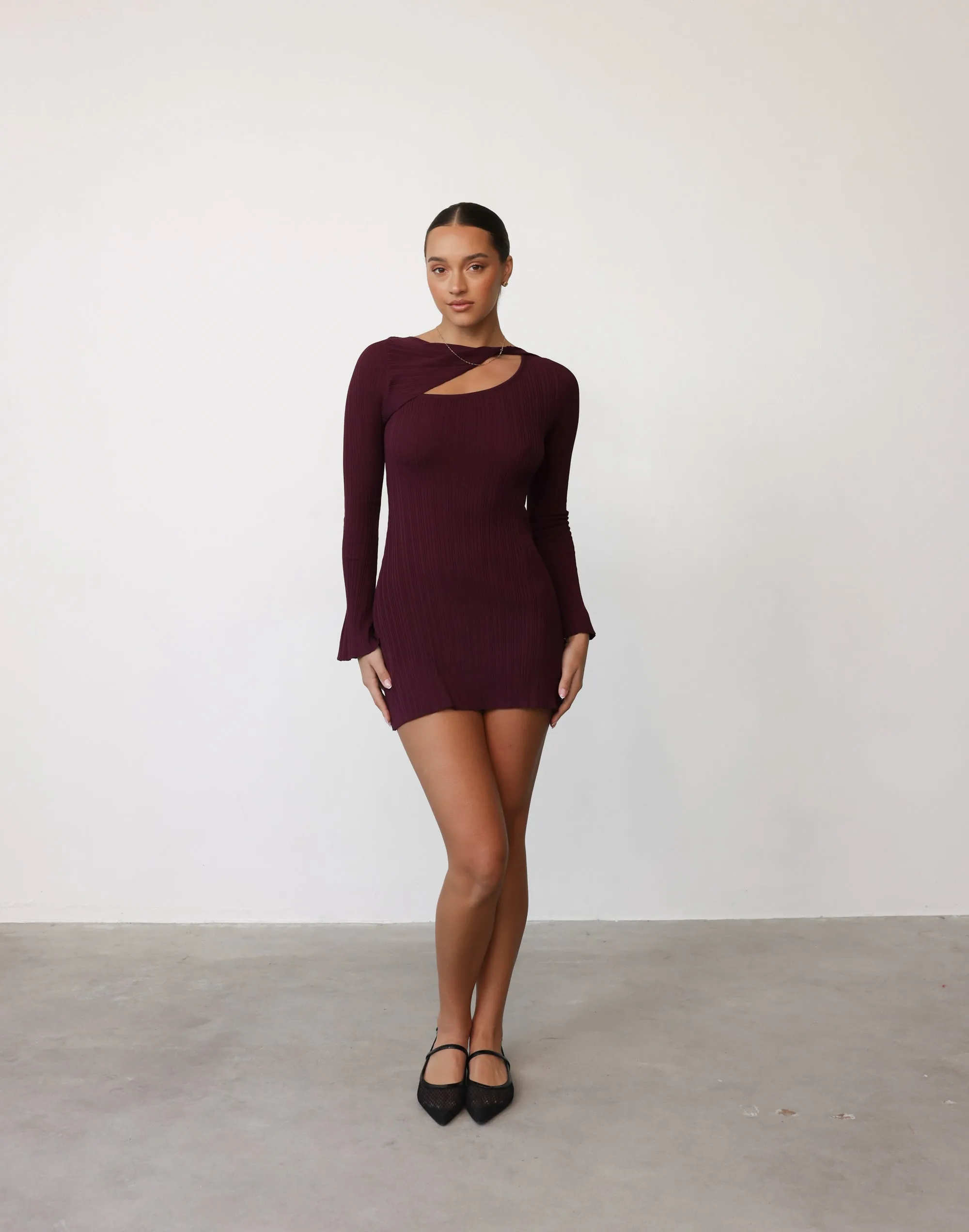 Yasmin Mini Dress (Plum)