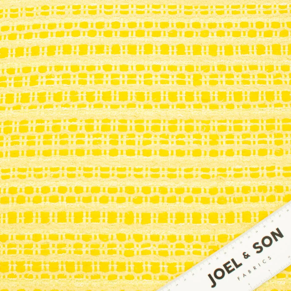 Yellow Floral Double-Sided Mixed Fibre Bouclé