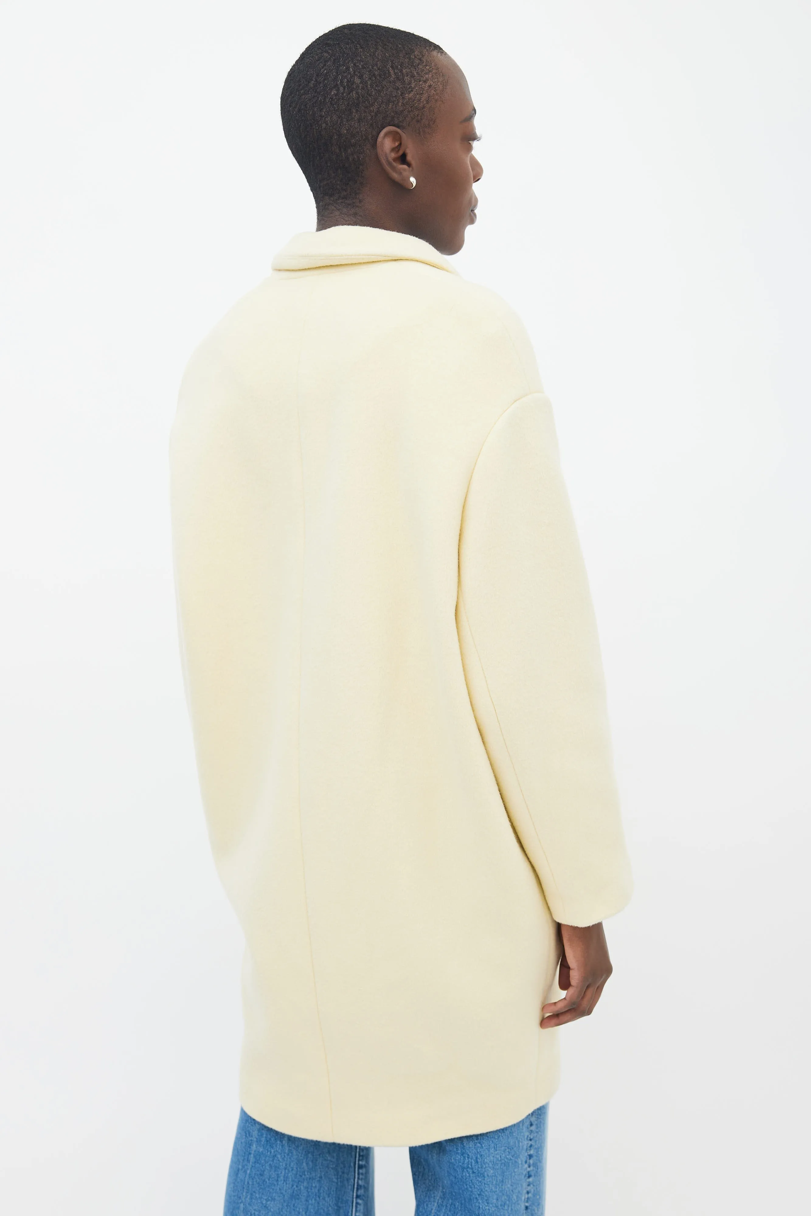 Yellow Wool Filipo Double Breasted Coat