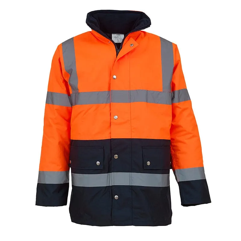 Yoko Hi Vis Two Tone Motorway Jacket Fully Waterproof Coat