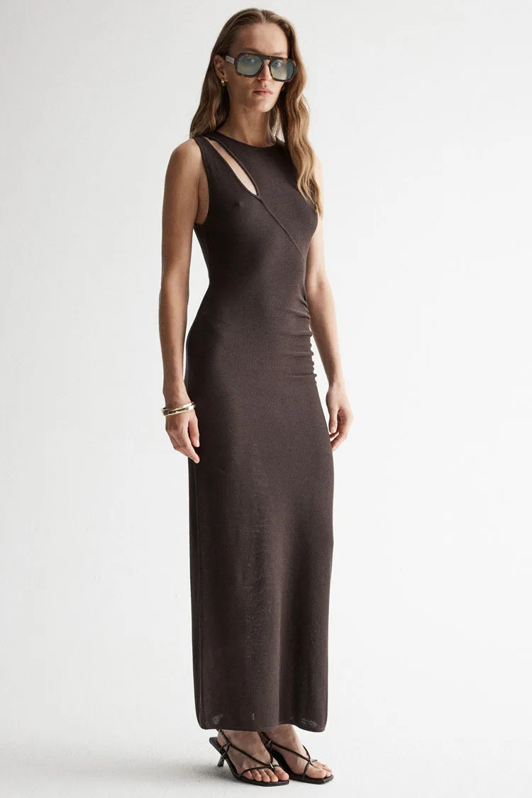 Zinnia Knit Dress in Chocolate