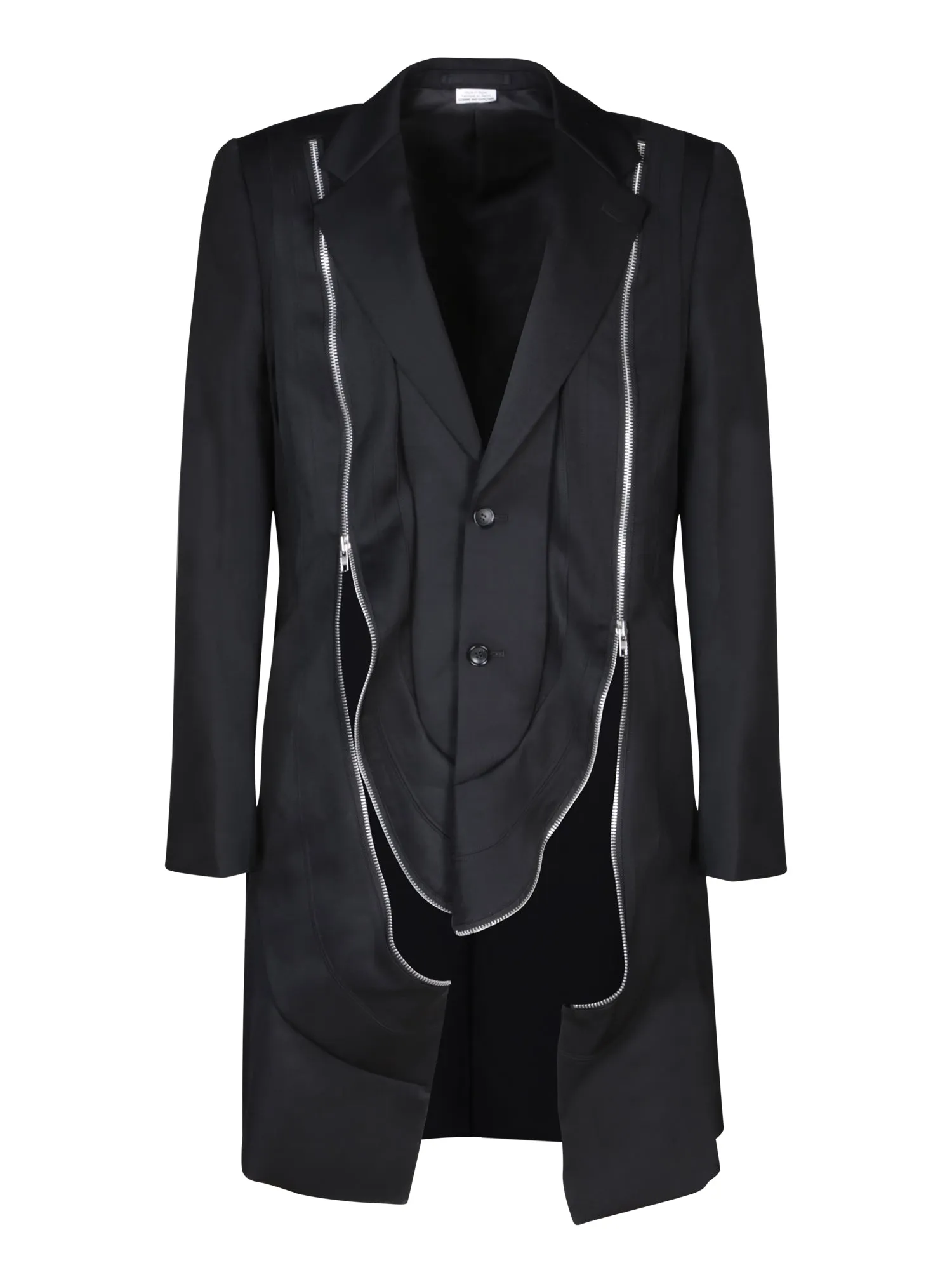 Zip details black coat