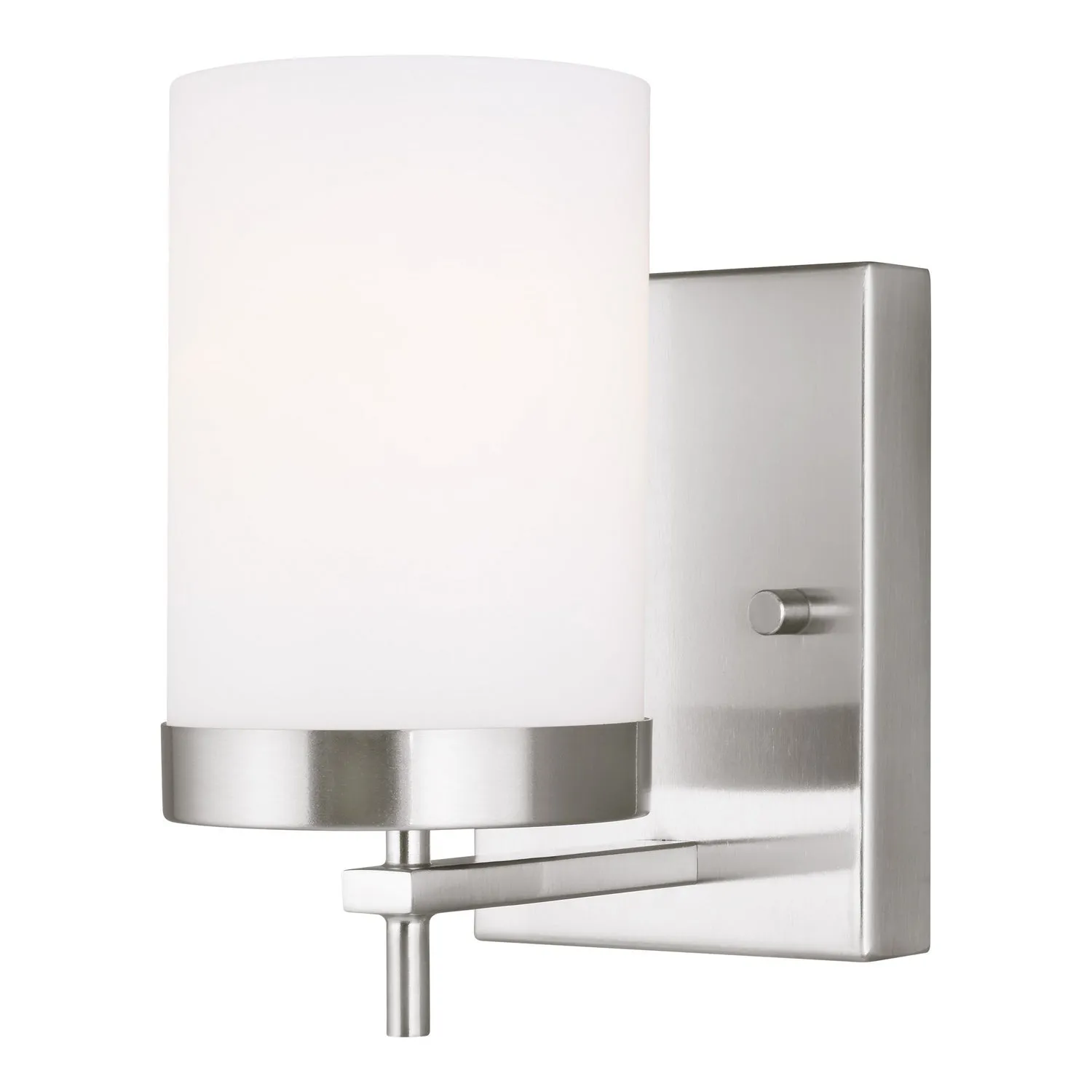 Zire 1-Light Wall&Bath Sconce in Brushed Nickel with Etched & White Inside Glass